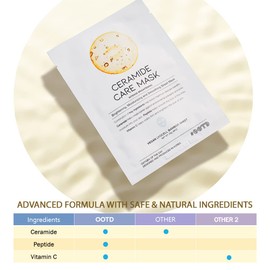 #OOTD #OOTD Ceramide Brightening Sheet Mask For Face, Moisturizing, Anti Aging Ceramide, Peptide, Vitamin C, EVE Vegan 10EA