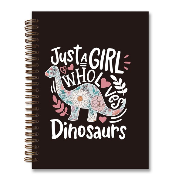 foedor Dinosaur Notebook,Just a Girl Who Loves Dinosaur,Preppy Dinosaur Hardcover