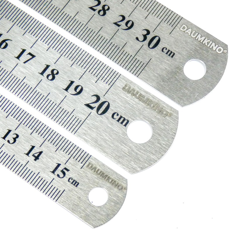 DAUMKINO® Stainless Steel Ruler, Metric / Imperial Scale Versatile for