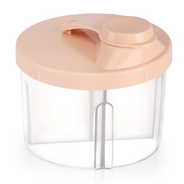Accmor Baby Formula Dispenser On The Go, Non-Spill Rotating Four-Compartment Formula Container for Travel, Milk Powder and Snack Storage Container for Infant Toddler Travel Outdoor, Pink