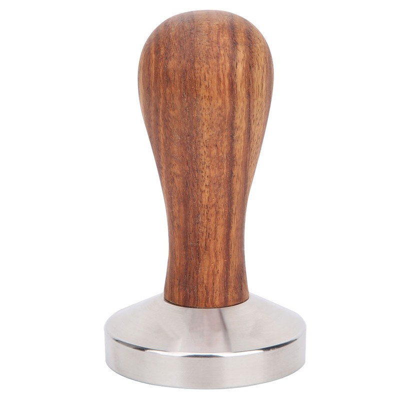 58mm Stainless Steel Coffee Tamper Wooden Handle Powder Pressing Tool