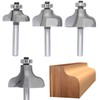 Akylin 4Pcs Ogee Fillet Router Bit Set,1/4" Shank,Bearing Guided Ogee