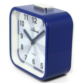 Atlanta Wecker ohne Ticken Licht Snooze Crescendo Quarz Metallgehäuse - 2124/5 (Blau)
