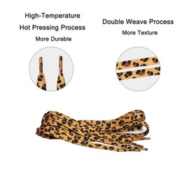 RYQAO Leopard Print Shoe Laces 5/16" Wide Shoelaces for Women Men (1, Leopard Brown)