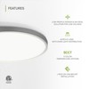 ASD LED 12" Round Flush Mount Ceiling Light Fixture, Low