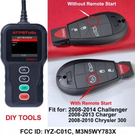 mechanmagic For 2008 2009 2010 2011 2012 2013 2014 Dodge Challenger Charger Reomte Key Fob - MODEL 4  TOOL+WITHOUT REMOTE START KEY FOB