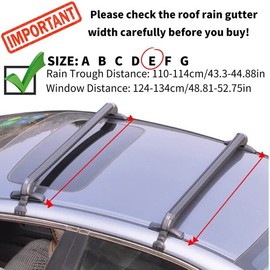 TBVECHI Roof Rack, Aluminum Lockable Roof Rack Cross Bars Fit for Car Without Side Rails, Adjustable Window, 165 LBS Load Capacity