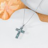 HARMONY BOLA Turquoise Snowdrop Cross Necklace 925 Sterling Silver Snowdrop