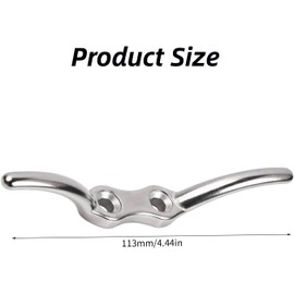 BRITECO 2PCS 113mm Silver Cleat Hooks - Durable Metal Rope Cleat for Flagpoles, Boat Docks, Kayaks, and Washing Lines - Weather-Resistant & Easy to Install Hooks