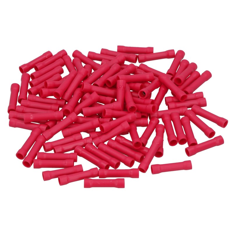 Insulated Straight Butt Connectors Electrical Crimps Terminals Red 100pc