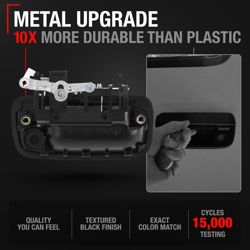 Exterior Front Driver Door Handle Replacement, Upgraded Metal - Compatible