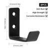 BATENGKEJI 8 Pcs Black Coat Hooks Wall Mounted, Metal Single