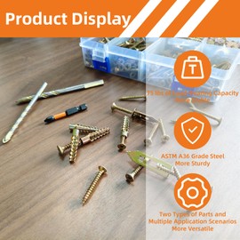 420pcs Self Drilling Drywall Anchors,Concrete Anchors and Screws Kits 4 Sizes,with M6 & M8 Drill Bits Loose Hinge Hole Repair,for Concrete Wall, Wooden Wall and Home Decor Wall Hole Repair Kit