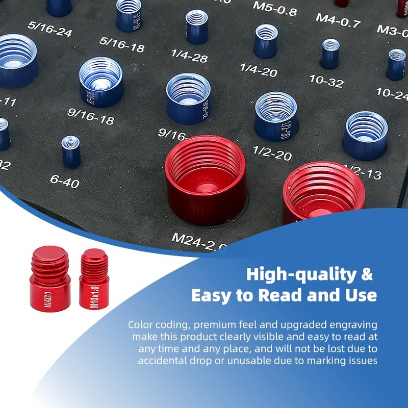 MENGBEI 44PCS Thread Checker, Nut and Bolt Thread Checker, Thread
