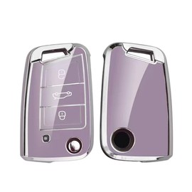 Z.MYUKI T Cross Key Case with Keyring for VW T-Cross 2018-2023 2024 Accessories Original (Purple)