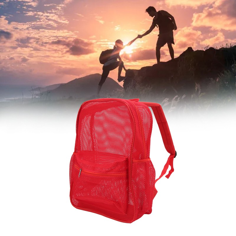 Mesh Backpack Heavy Duty Lightweight Large Capacity Washable See Through