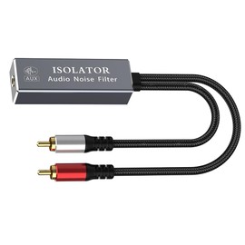 Dual 2RCA Male to 3.5mm Female Noise Filter Adapter,for HiFi Stereo Home Theater Car Audio Player Plug&Play ﻿