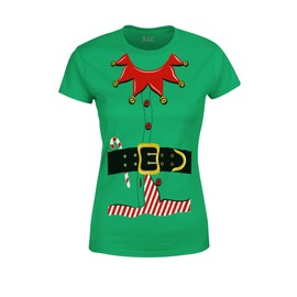S4E Christmas Elf Costume Women's T-Shirt Medium Irish Green