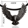 DonDon Men's Leather Necklace 50 cm with Stainless Steel Biker