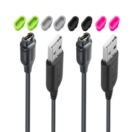 2 cables de carga para vivo Sport/VíVomove 3 3s charge clip Synchronous Data cable S10 X10 / Fenix 5 5s 5X plus and 8 pieces color Charger Port protector Dust - proof plug cover