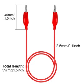 GUUZI Pack of 10 50 cm Soldered Test Lead Set & Crocodile Clips Double End with Insulator Clamps for Circuit Connection / Electrical Testing (5 Colours)