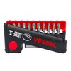 VESSEL Set of 10 Torsion Impact Ball Screwed + Bit