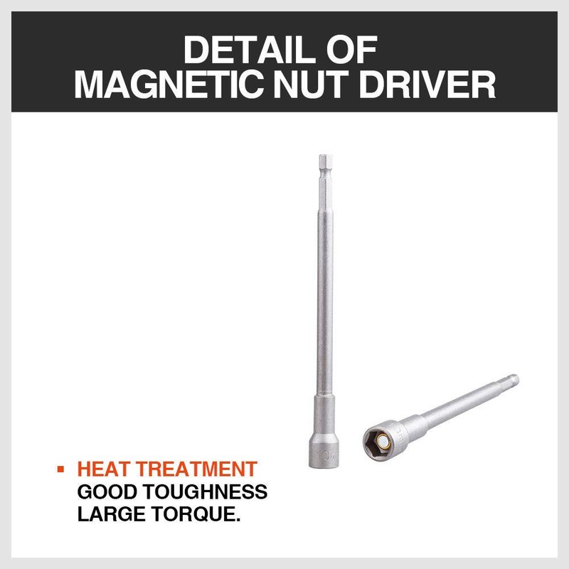 5x 8mm / 10mm Magnetic Power Nut Setter Driver Bit