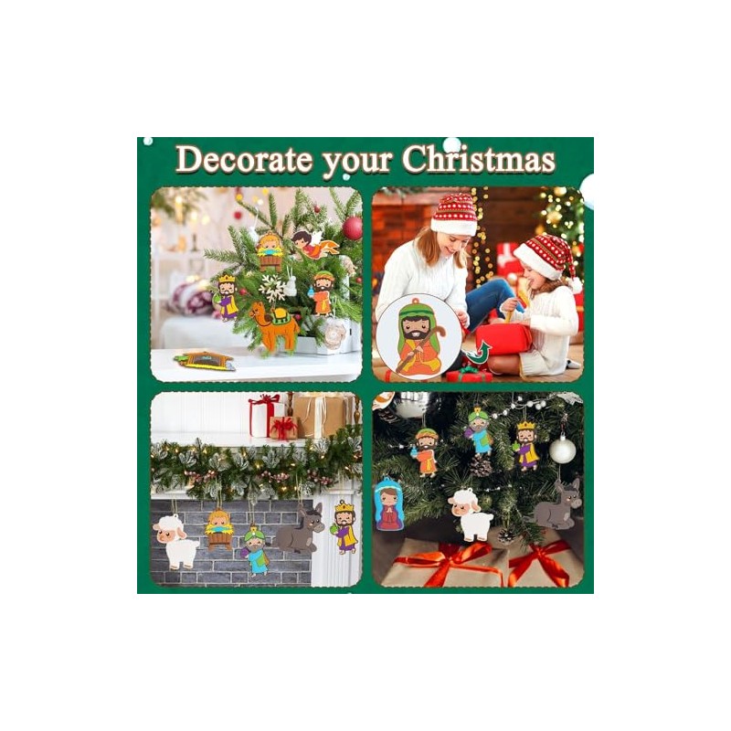 kockuu 12 adornos de Navidad para belén de Navidad, adornos