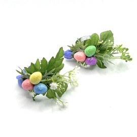 Easter Eggs Spring Napkin Rings & Yellow Flowers table decor decorations - Set of 6
