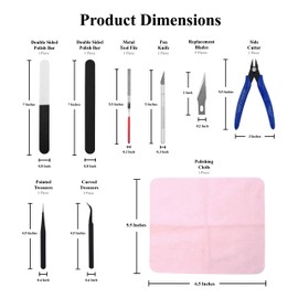 Mandala Crafts Model Tool Kit - Hobby Building Tool Hardware Basic Set with Hobby Clippers Model Tweezers for Plastic Model Car Dollhouse