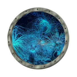 Amaonm 12"x12" Creative Removable Glow in The Dark Ocean View Wall Decals 3D Under The Sea Fish Wall Sticker Murals Peel Stick Home Art Decor for Kids Room Bedroom Bathroom Nursery Fridge (Jellyfish)