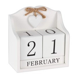Obling desk calendar, wooden calendar with manual modification, durable, chic accessory for home or office