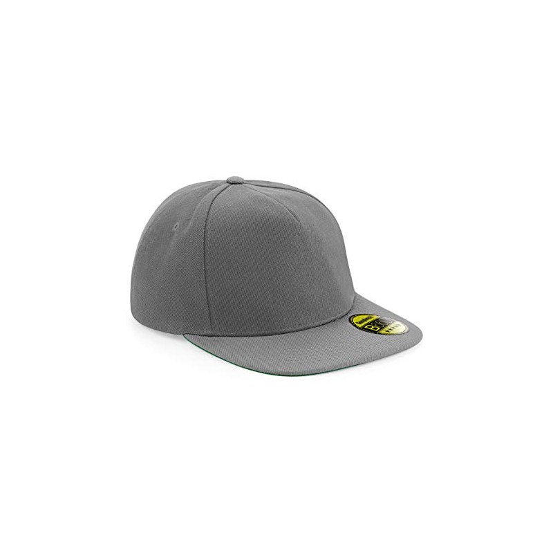 Beechfield Unisex 5-Panel Cap Grey Snapback Cap Hat, Grey/Grey