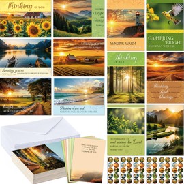 Motiskyy 24 Pack Religious Thinking of You Cards Bulk with Envelopes Jesus Christian Greeting Thinking of You Cards with Scripture Encouragement 4.5 x 6.2 Inch (Simple Style)