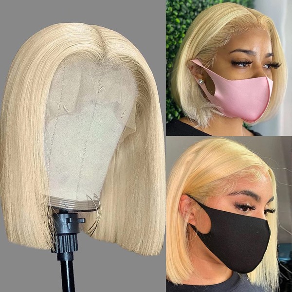613 Blonde Bob Lace Front Wigs Human Hair T Part