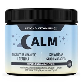 Alm Glicinato Magnesio Teanina Beyond Vitamins 400 100 Por Scoop Super Calm Bebida Funcional Sabor Maracuyá Rutina Nocturna Azúcar Vegano Porciones