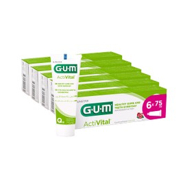GUM ActiVital Toothpaste | Healthy Gums and Teeth Everyday | Anti-Plaque and antioxidant Action | Peppermint Flavour | 6 x 75ml