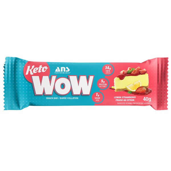 ANS Performance KetoWoW Snack Bar Lemon Strawberry Cheesecake 40g