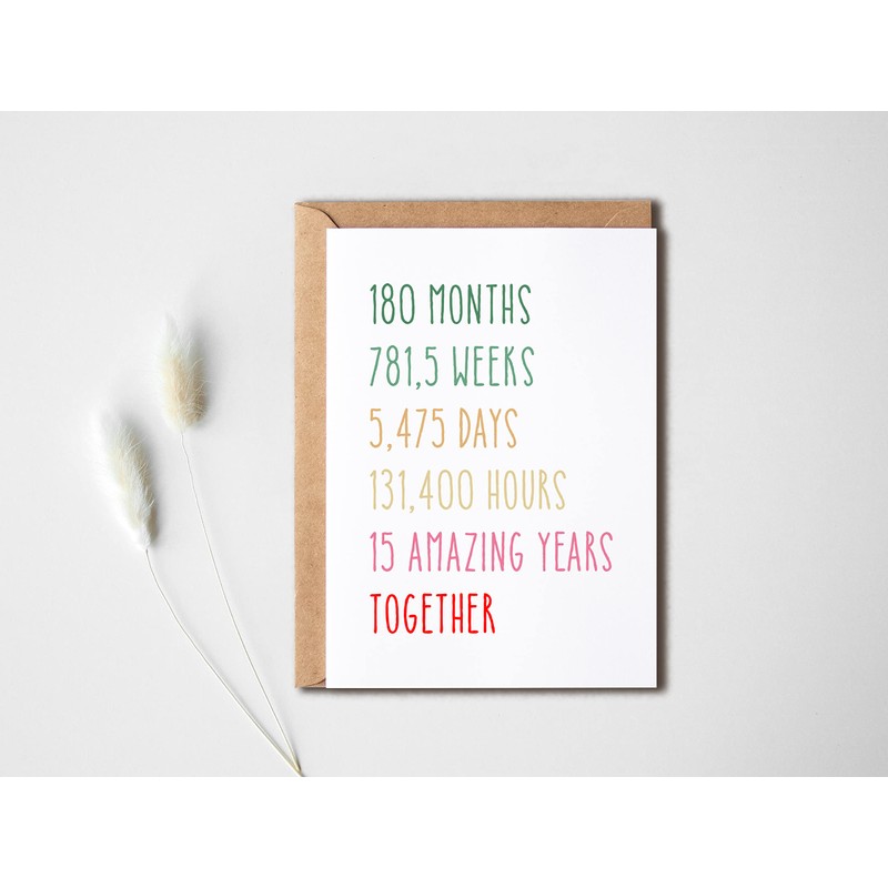 EruditeGifts 15th Anniversary Card - Funny 15 Years Wedding Anniversary