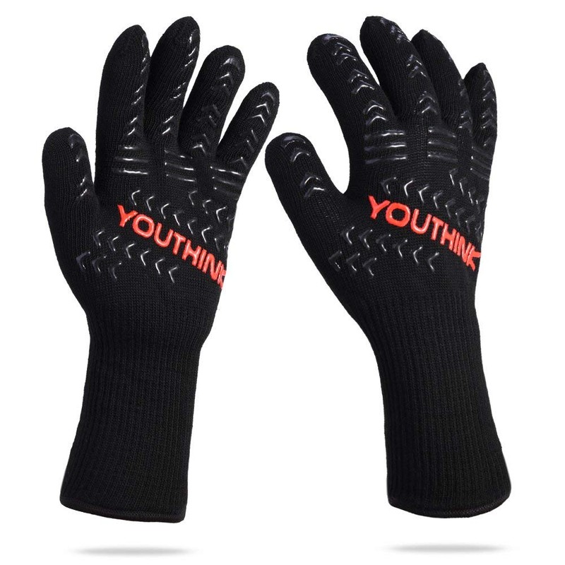 BBQ Cooking Heat Resistant Gloves, 1472°F(800ºC) Extreme Heat Resistant Grilling