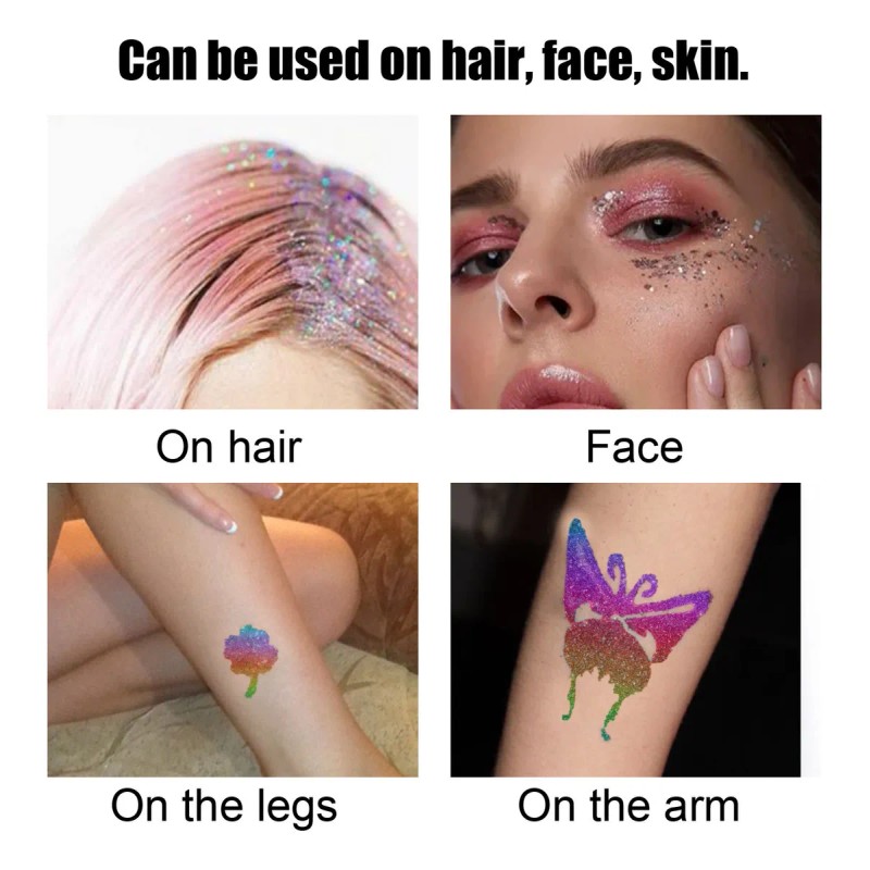 Pegamento De 8 Ml Para Tatuajes Con Purpurina, Botella De