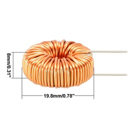 sourcing map Horizontal Toroid Magnet Inductance Monolayer Wire 220uH 5A Coil Pack of 10