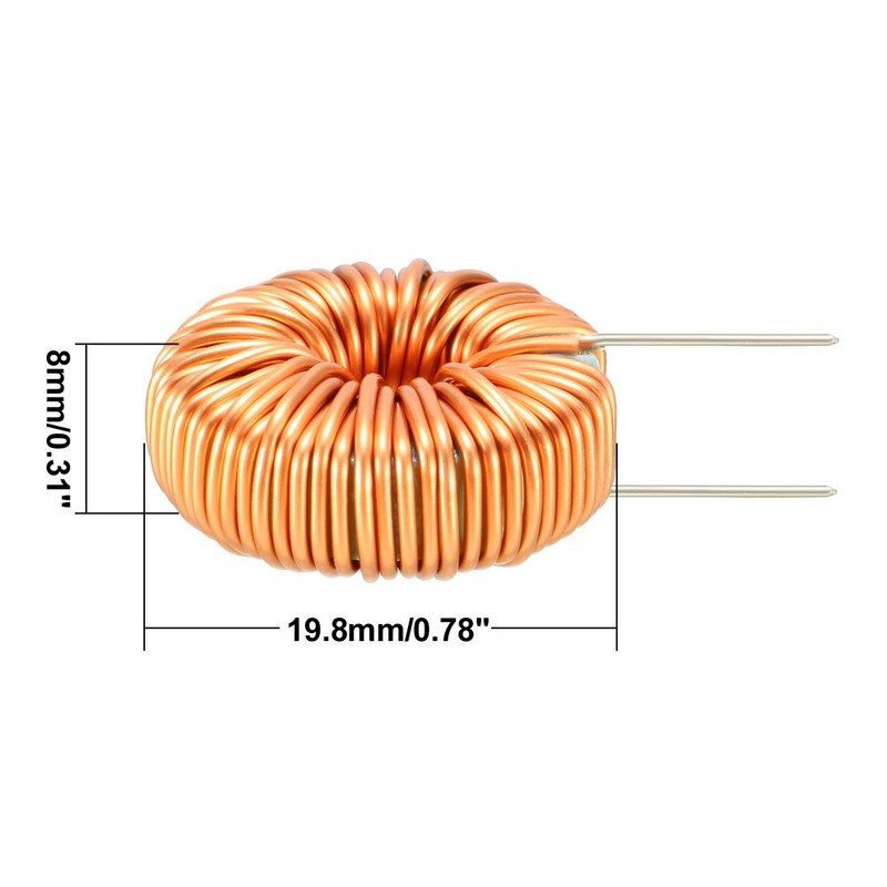 sourcing map Horizontal Toroid Magnet Inductance Monolayer Wire 220uH 5A