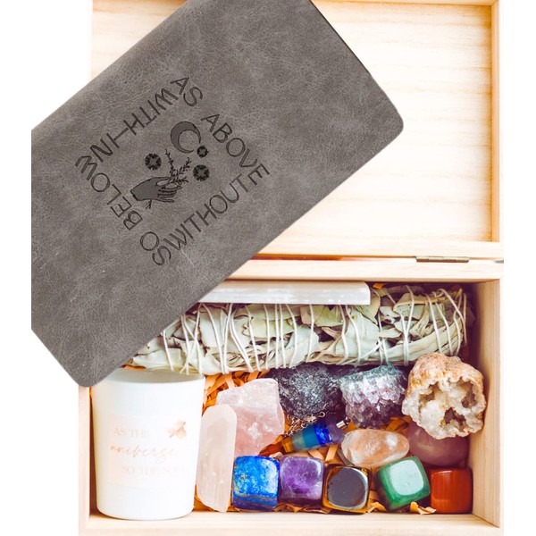 Healing Crystals Set - 17 Pc. Real Crystals and Healing Stones, Chakra Stones Crystal Box. Healing Stones and Crystals Set, Spiritual Gifts for Women, Crystals and Stones. Crystal Gifts for Meditation
