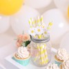 Disposable Daisy Paper Straws - Floral Straws for Kids Birthday