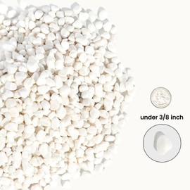 CONSDAN 12 LBS Natural Gravel for Fish Tank, StoneCreek Betta Fish Aquarium Gravel, Vase Filler, River Rocks, Fish Tank Decorations, Perfect for Aquarium Decor, Fish Tank, & Indoor Plant, White