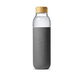 Soma 17 oz. BPA-free Wide Mouth Glass Water Bottle with Silicone Sleeve, Gray