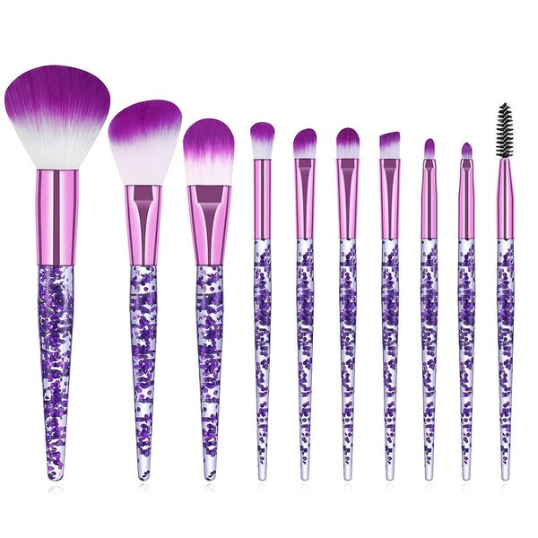 Kingtree Juego de 10 brochas de maquillaje con mango de