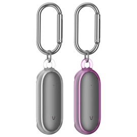 Nimuw [2 Pack] protective case for Plaud NotePin Electronic Device Carry Case Portable Water resistant compatible for Plaud NotePin Device Accessories with Carabiner (Clear & Clear Purple)