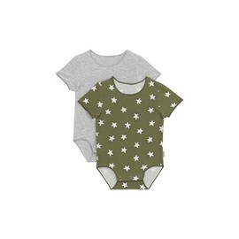 Bonds Baby Wonderbodies Short Sleeve Bodysuit, Print YDK (2 Pack), 000 (0-3 Months)